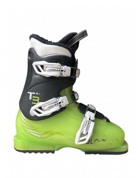 Chaussures de ski Junior Salomon Team 2 et 3 Black Green Taille de 18 à 26 Mondopoint Chaussures ski junior occasion