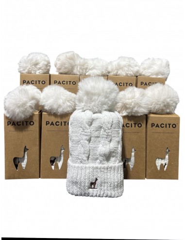 Lot de 10 Bonnets fourrés Pacito Blanc