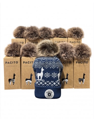 Lot de 10 Bonnets Pacito Bleu Pompon