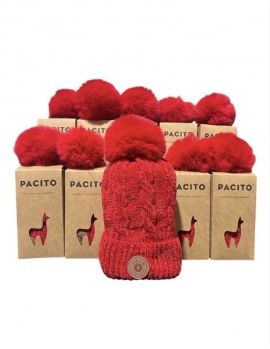 Lot de 10 Bonnets fourrés Pacito Rouge