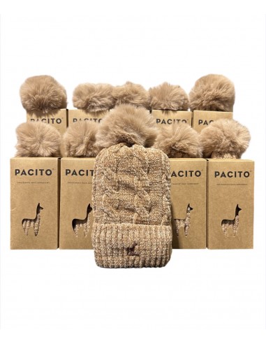 Lot de 10 Bonnets fourrés Pacito taupe