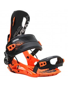 Fixations de snowboard Systeme Flow Raven FT360 Black Orange Fixation snowboard