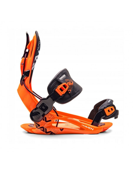 Fixations de snowboard Systeme Flow Raven FT360 Black Orange Fixation snowboard