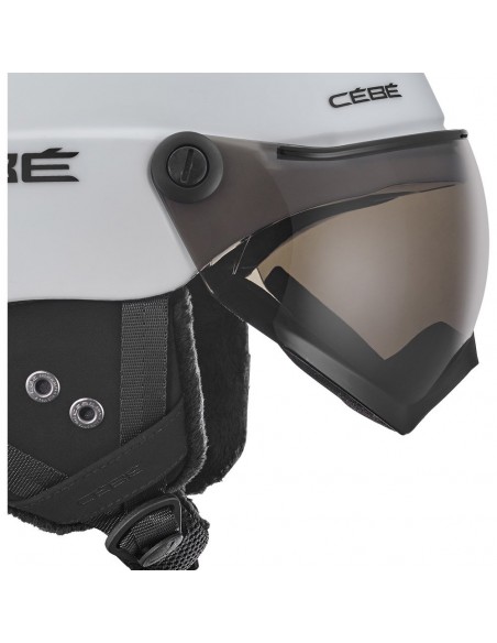 Casque de ski Neuf Cébé Contest Vision Matt White Vario Photocromique Taille 59-61cm Casques de ski avec visière