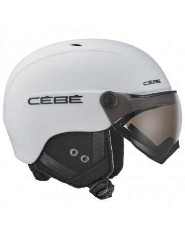 Casque de ski Neuf Cébé Contest Vision Matt White Vario Photocromique Taille 59-61cm Casques de ski avec visière