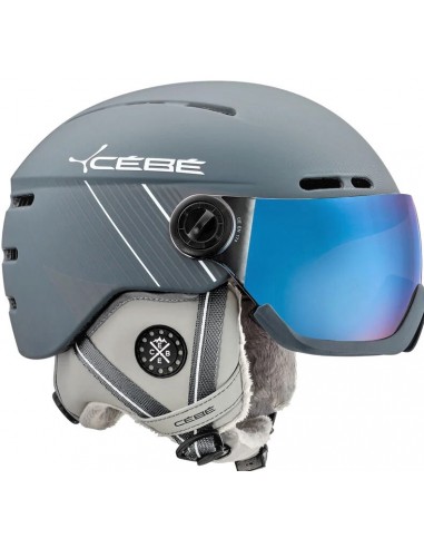 Casque de ski Neuf Cébé Fireball Matt Ciment White 2 verres Casques de ski avec visière