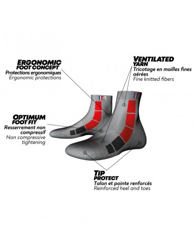 Chaussettes de Randonnée Techniques Monnet Mid Air Red