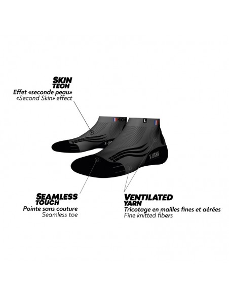Chaussette Courte Run et Trail Monnet Run X-Light Black