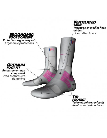 Chaussette Monnet Trek Air Rose